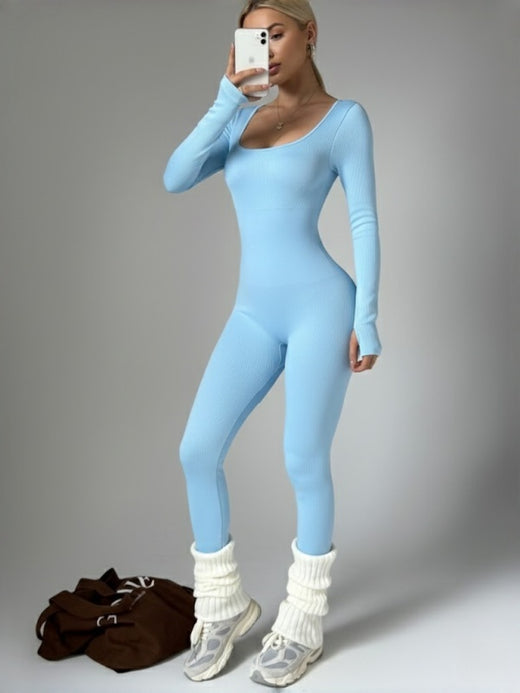 Flexvibe Long-Sleeve Yoga Onesie | Fitted, Curve-Accentuating, Sweat-Wicking, 13 Colors, XS–XL