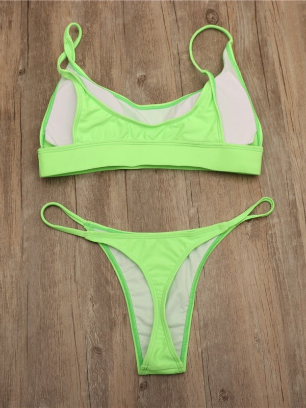 Flexvibe Sexy Bandeau Thong Bikini - Removable Pads Quick-Drying Beach Vacation Suit