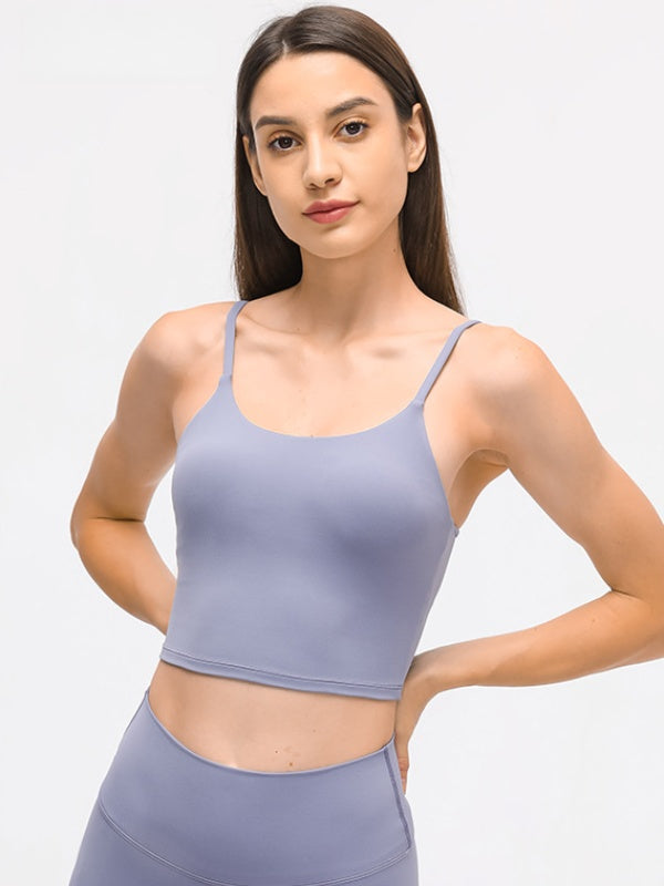 Flexvibe Backless Shockproof Sports Bra - Thin Straps Padded Cups High Elastic