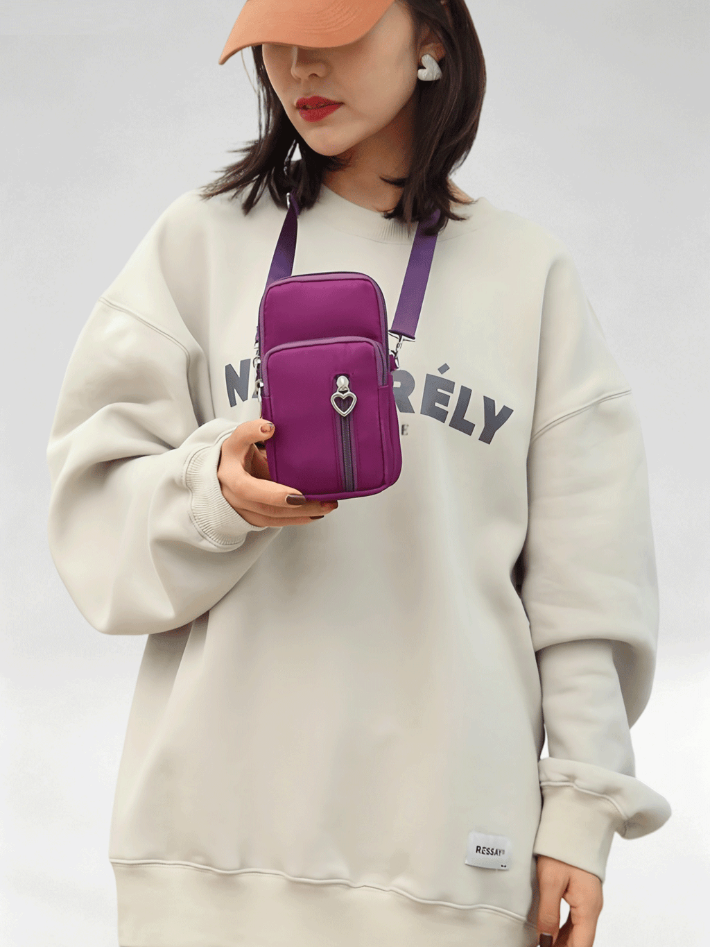 Flexvibe Women Mini Crossbody Phone Sling Bag, Vertical Neck Pouch Small Coin Purse