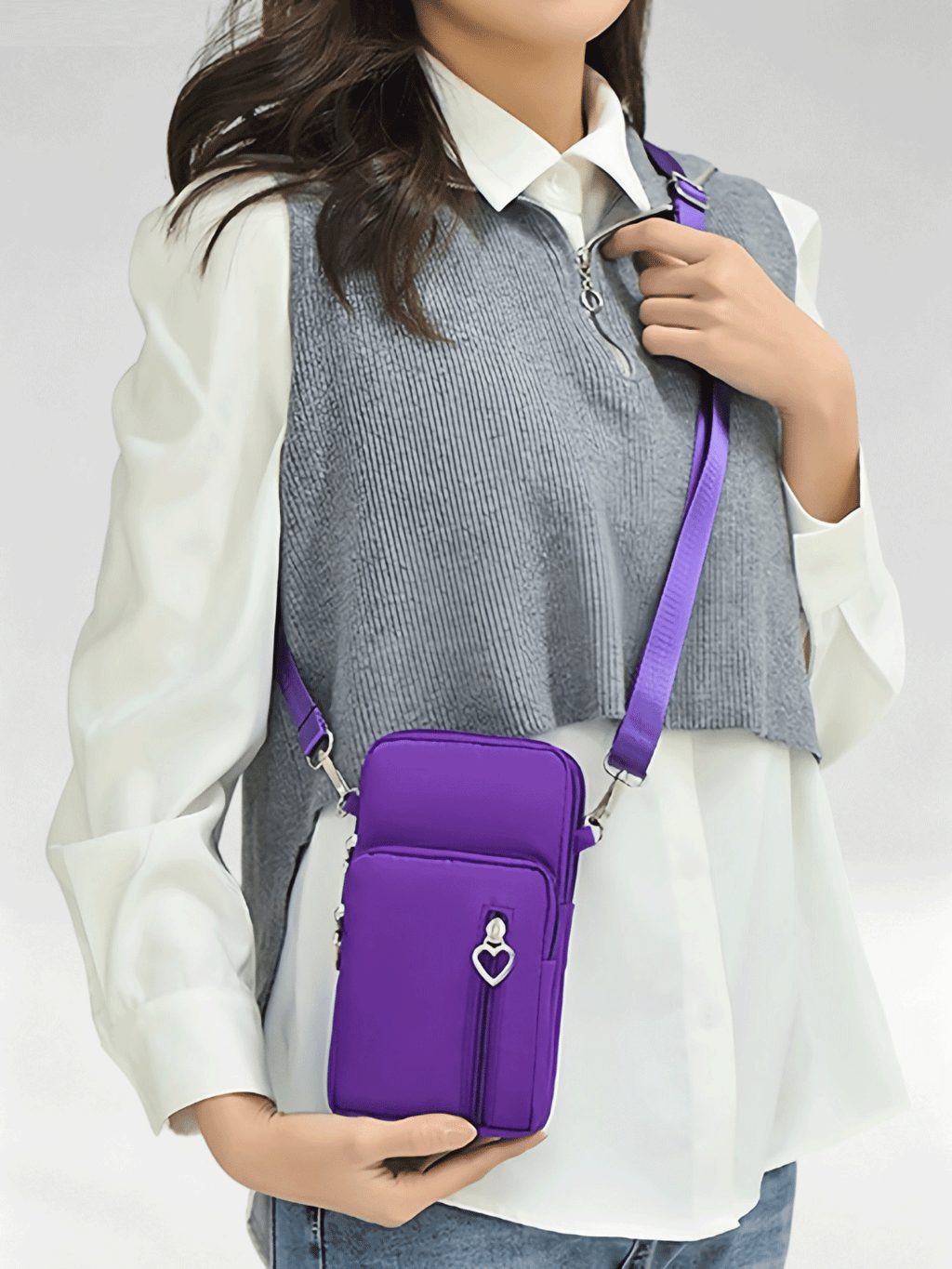 Flexvibe Women Mini Crossbody Phone Sling Bag, Vertical Neck Pouch Small Coin Purse