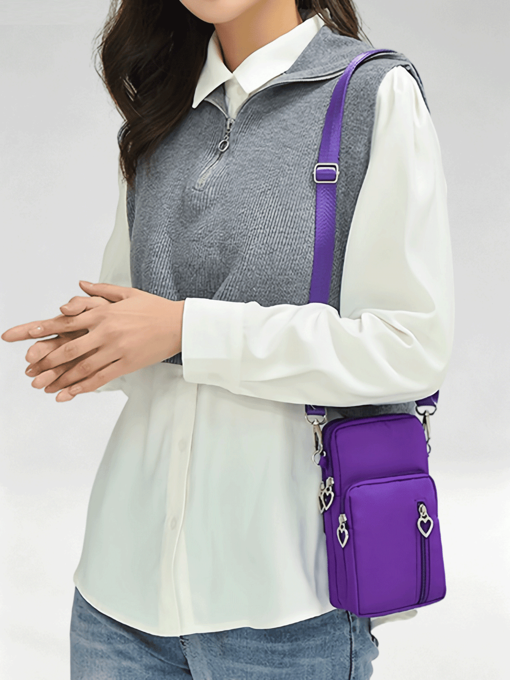 Flexvibe Women Mini Crossbody Phone Sling Bag, Vertical Neck Pouch Small Coin Purse