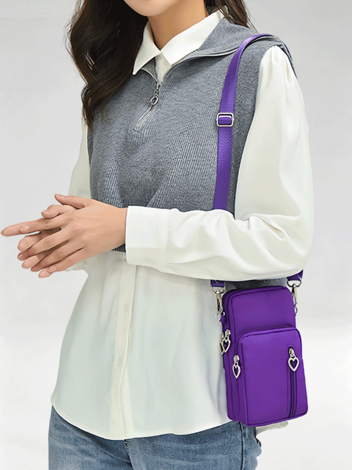 Flexvibe Women Mini Crossbody Phone Sling Bag, Vertical Neck Pouch Small Coin Purse