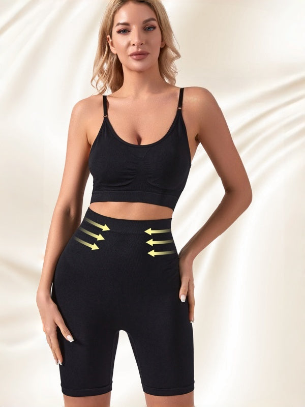 Flexvibe Stretchy High-Waisted Boy Short Set (S-3XL) - Spaghetti Strap Versatile Athletic Wear