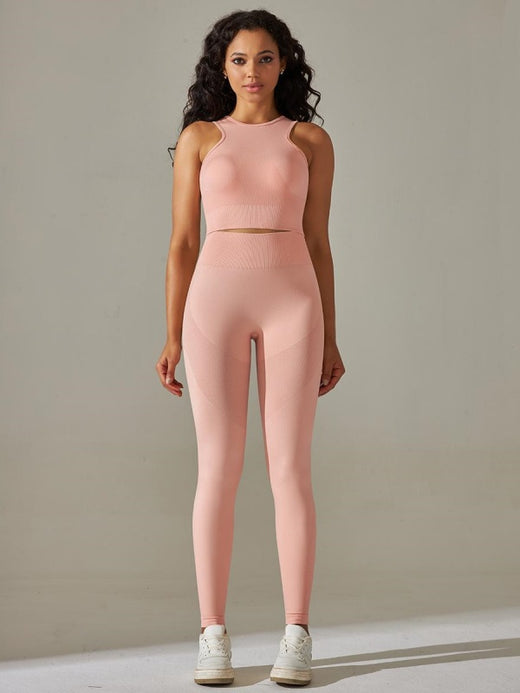Flexvibe High-Waisted Solid Yoga Set | 92% Nylon, Elastic, Breathable, S–XL, 7 Colors