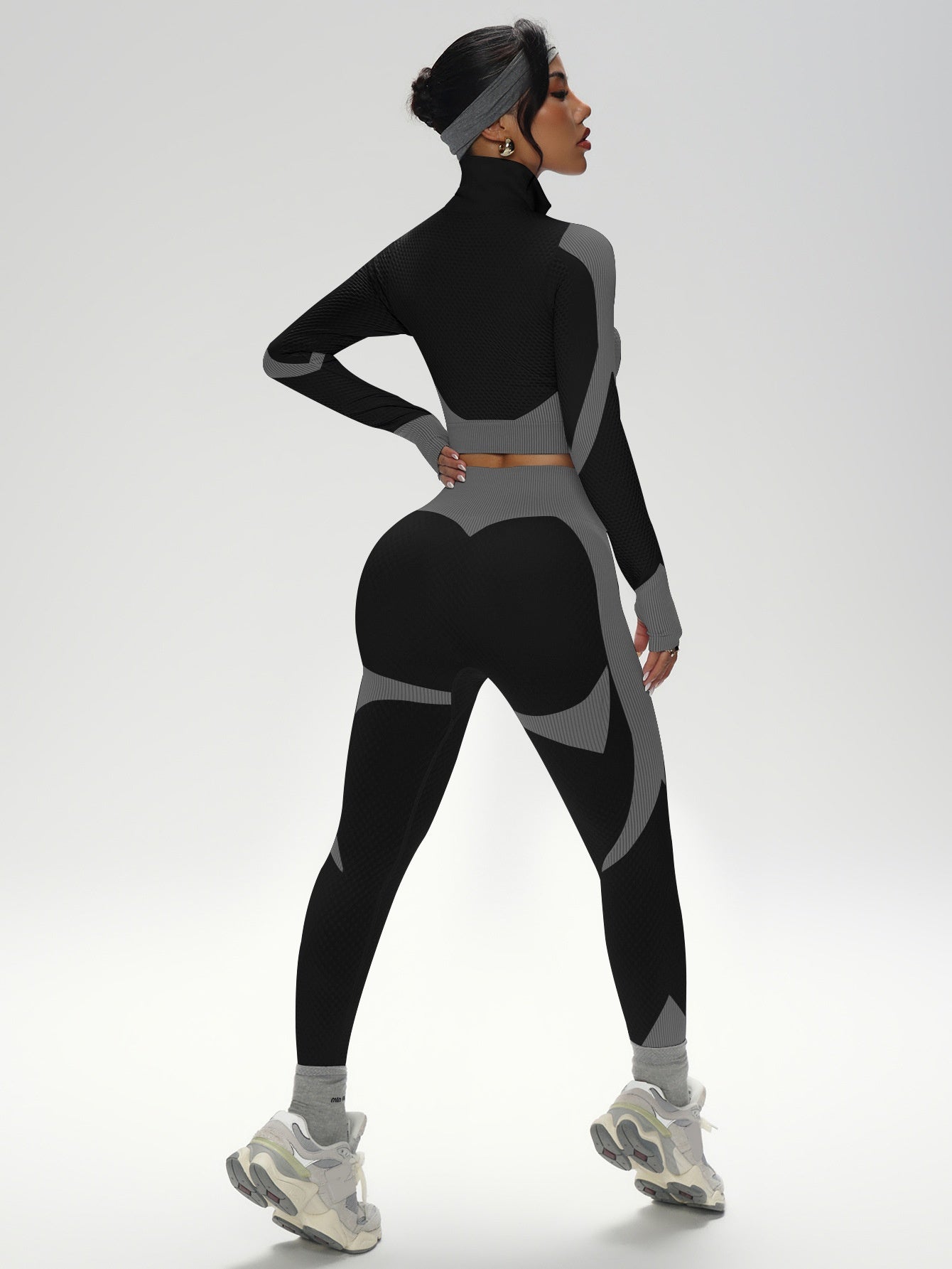 Flexvibe S-4XL Long Sleeve Seamless Yoga Set - High Elastic Breathable Women’s Workout Activewear