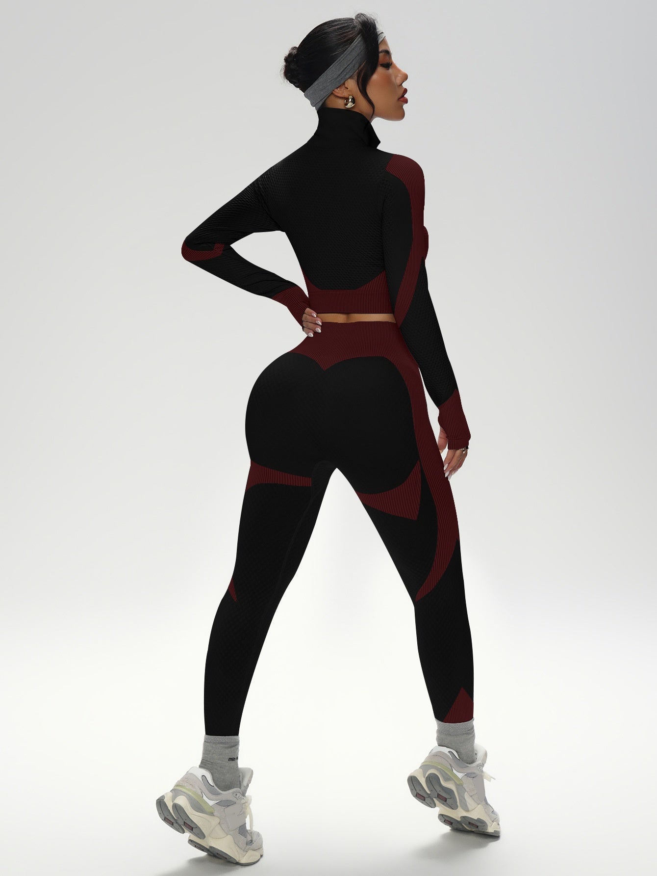 Flexvibe S-4XL Long Sleeve Seamless Yoga Set - High Elastic Breathable Women’s Workout Activewear