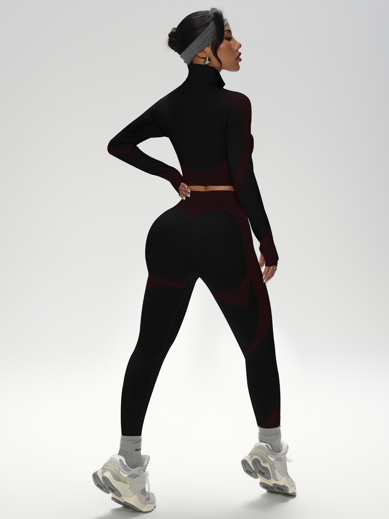 Flexvibe S-4XL Long Sleeve Seamless Yoga Set - High Elastic Breathable Women’s Workout Activewear
