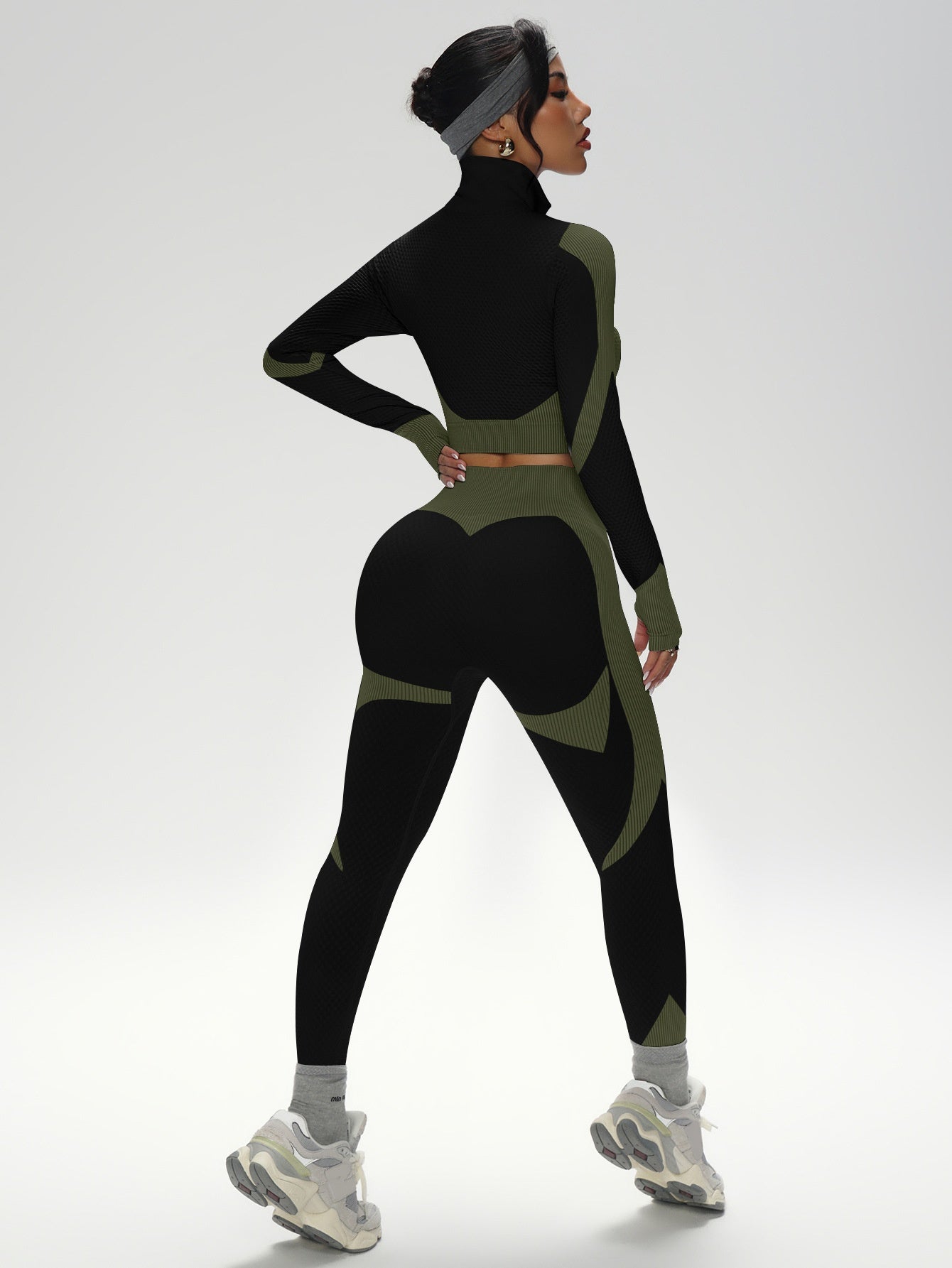 Flexvibe S-4XL Long Sleeve Seamless Yoga Set - High Elastic Breathable Women’s Workout Activewear