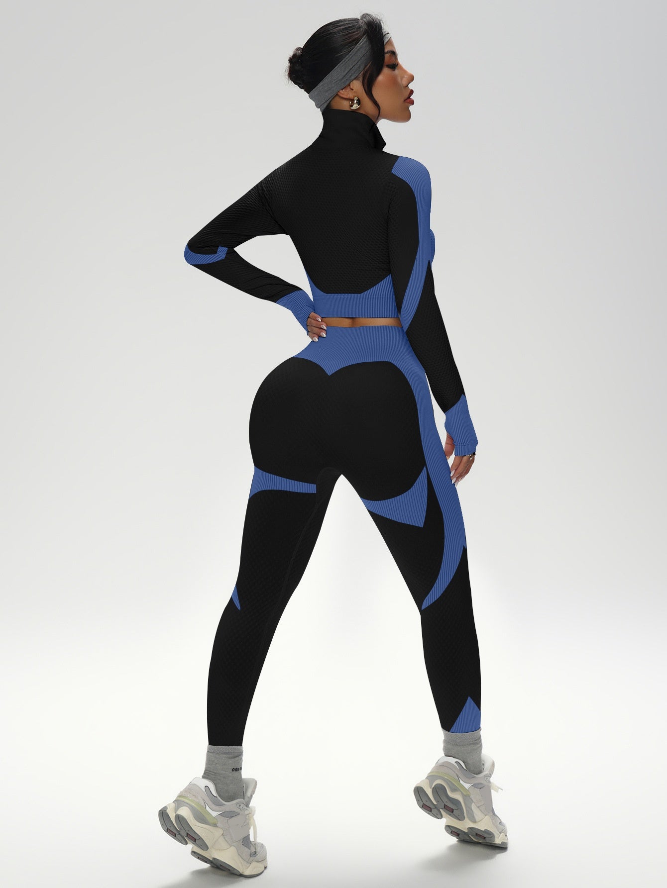 Flexvibe S-4XL Long Sleeve Seamless Yoga Set - High Elastic Breathable Women’s Workout Activewear