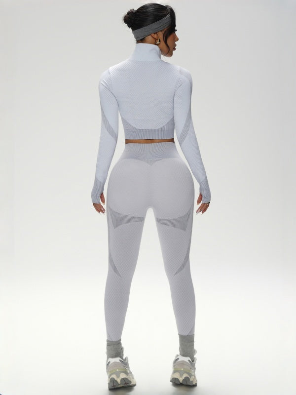 Flexvibe S-4XL Long Sleeve Seamless Yoga Set - High Elastic Breathable Women’s Workout Activewear