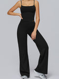 Flexvibe wide leg yoga pants back view for gym-to-street, with wide leg and high waisted