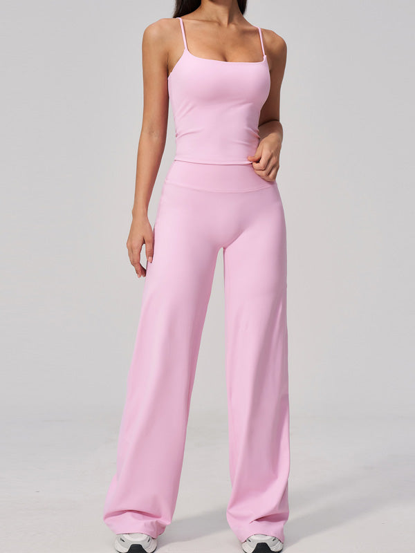 Flexvibe wide leg yoga pants pocket detail showing wide leg and high waisted activewear design