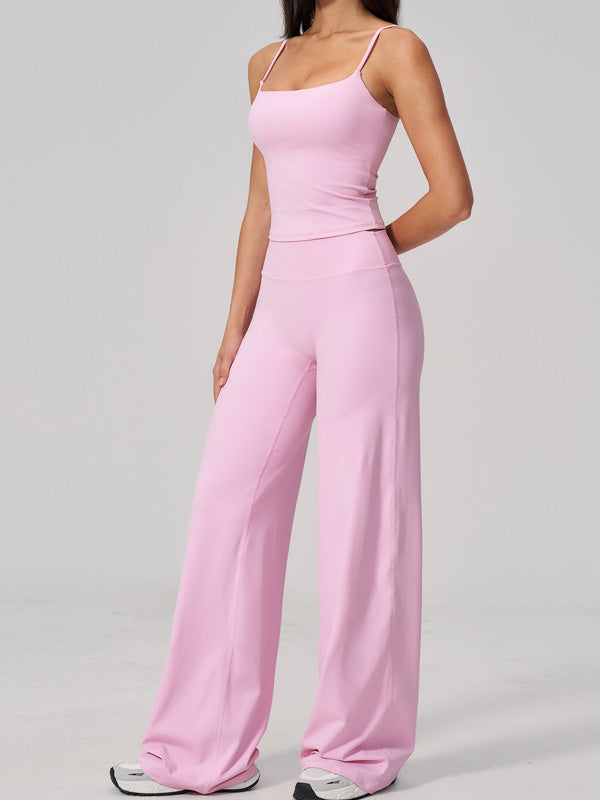 Flexvibe wide leg yoga pants layering look for gym-to-street, with wide leg and high waisted