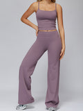 Flexvibe wide leg yoga pants side view for gym-to-street, with wide leg and high waisted
