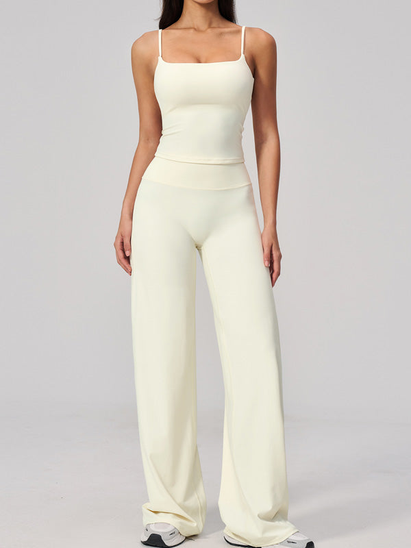 Flexvibe wide leg yoga pants back view for gym-to-street, with wide leg and high waisted