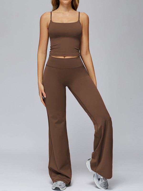 Flexvibe wide leg yoga pants studio angle for gym-to-street, with wide leg and high waisted
