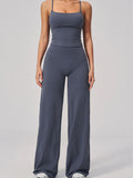 Flexvibe wide leg yoga pants side view for gym-to-street, with wide leg and high waisted