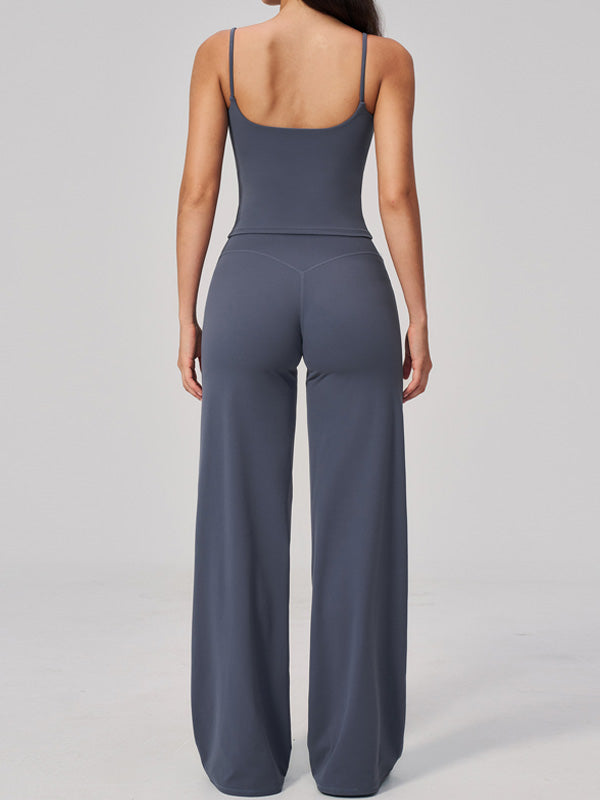 Flexvibe wide leg yoga pants outfit styling for gym-to-street, with wide leg and high waisted
