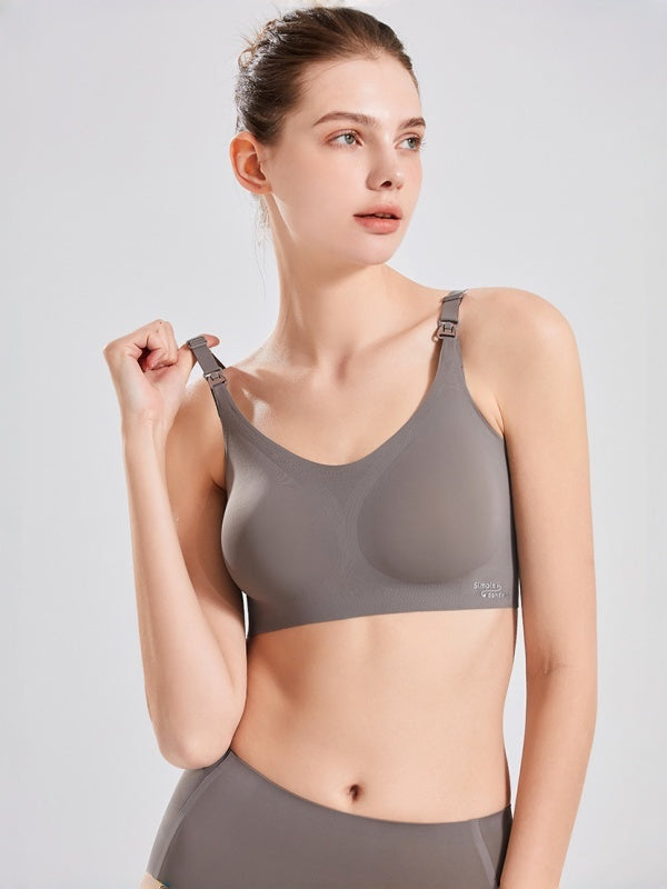 Flexvibe Thin Maternity Nursing Bra - Wire-Free Supportive Anti-Sag Breathable Breastfeeding Wear