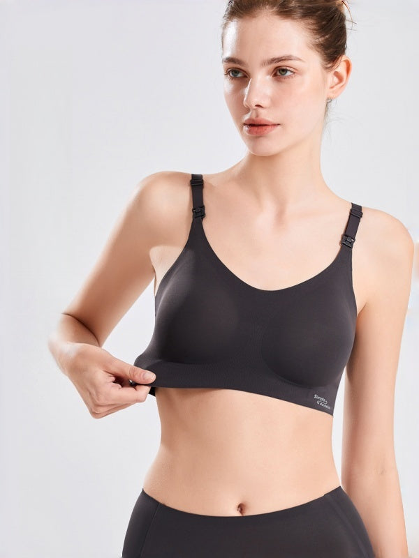 Flexvibe Thin Maternity Nursing Bra - Wire-Free Supportive Anti-Sag Breathable Breastfeeding Wear