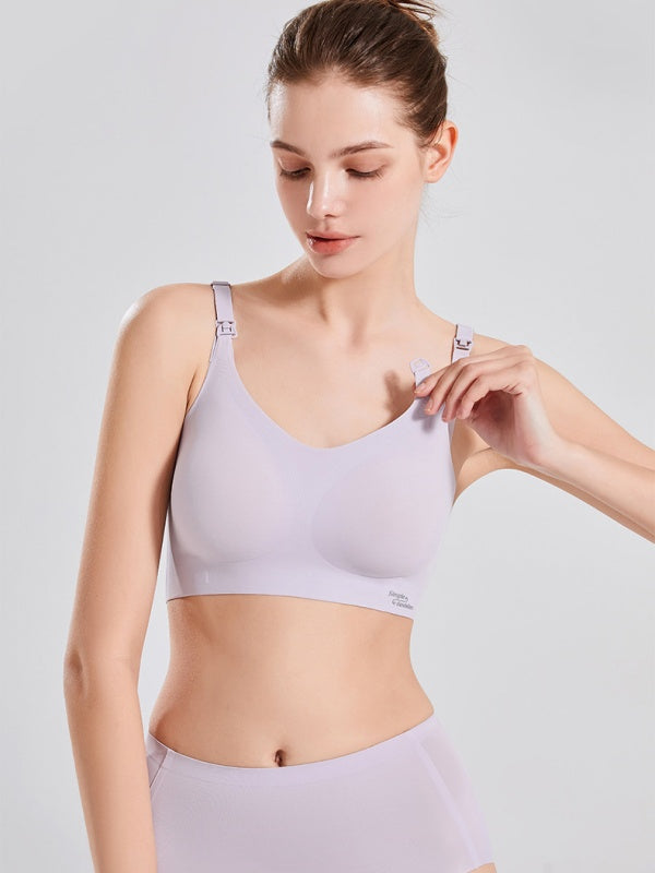Flexvibe Thin Maternity Nursing Bra - Wire-Free Supportive Anti-Sag Breathable Breastfeeding Wear