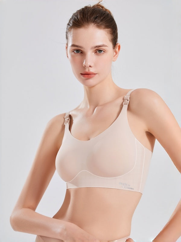 Flexvibe Thin Maternity Nursing Bra - Wire-Free Supportive Anti-Sag Breathable Breastfeeding Wear