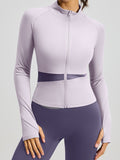 Flexvibe High-Neck Color-Block Yoga Jacket - Breathable Stretchy Versatile Athletic Outerwear