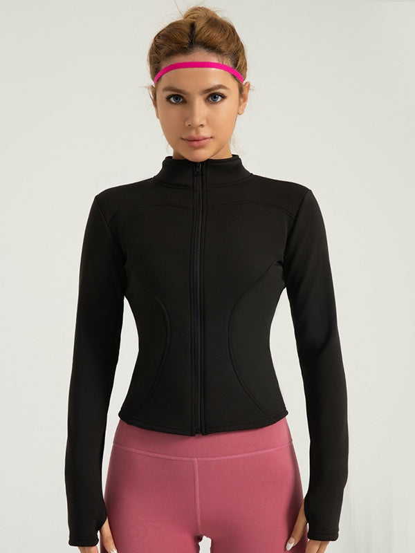 Flexvibe Autumn-Winter Fleece-Lined Fitness Jacket - Thickened Warm Athletic Outerwear