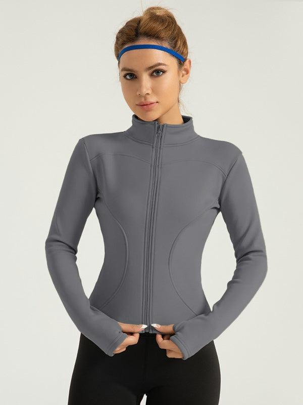 Flexvibe Autumn-Winter Fleece-Lined Fitness Jacket - Thickened Warm Athletic Outerwear