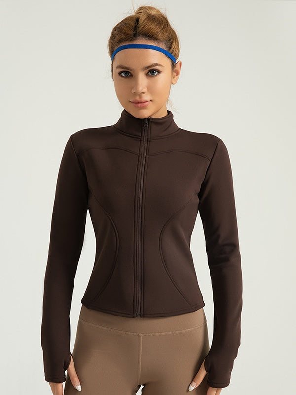 Flexvibe Autumn-Winter Fleece-Lined Fitness Jacket - Thickened Warm Athletic Outerwear