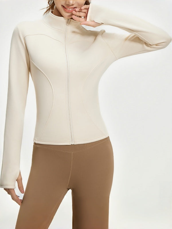 Flexvibe Autumn-Winter Fleece-Lined Fitness Jacket - Thickened Warm Athletic Outerwear