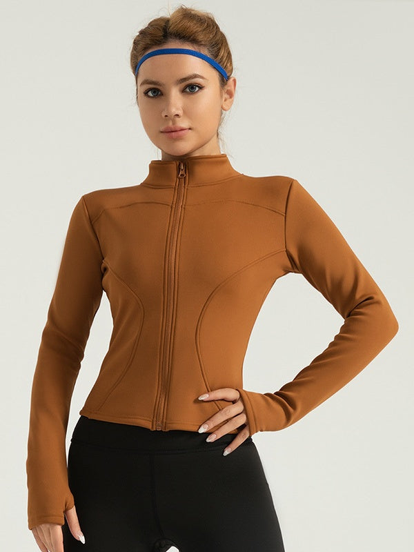 Flexvibe Autumn-Winter Fleece-Lined Fitness Jacket - Thickened Warm Athletic Outerwear
