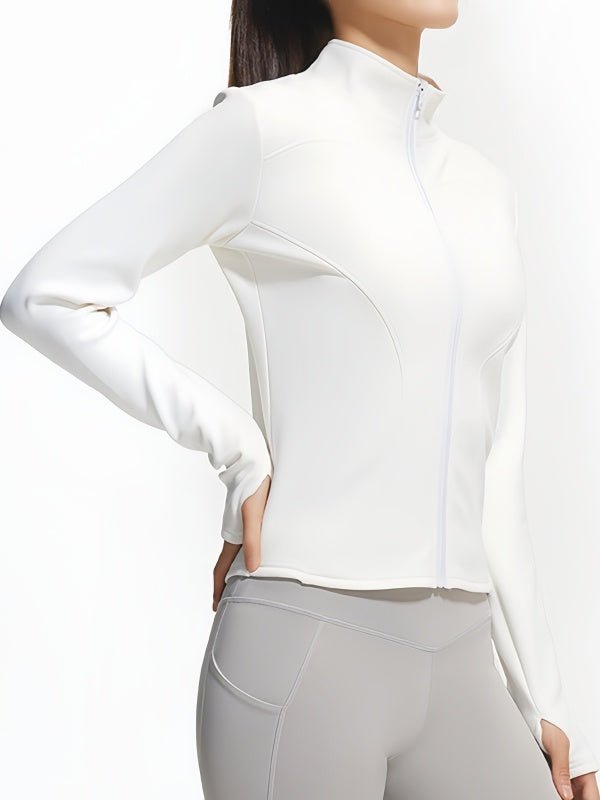 Flexvibe Autumn-Winter Fleece-Lined Fitness Jacket - Thickened Warm Athletic Outerwear