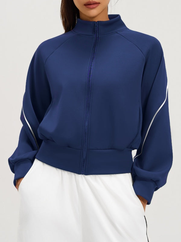 Flexvibe Autumn-Winter Fleece-Lined Sports Jacket - Stand-Up Collar Warm Outdoor Outerwear