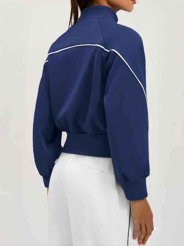 Flexvibe Autumn-Winter Fleece-Lined Sports Jacket - Stand-Up Collar Warm Outdoor Outerwear