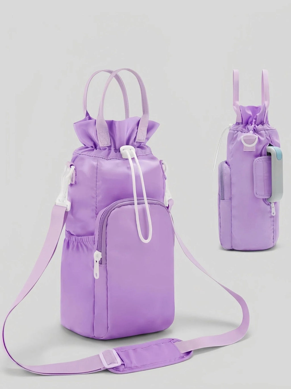 Flexvibe Insulated Water Bottle Crossbody Bag | Lightweight Phone Pocket Sling Bag for Women - Purple