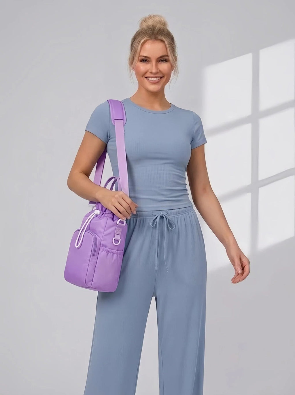 Flexvibe Insulated Water Bottle Crossbody Bag | Lightweight Phone Pocket Sling Bag for Women - Purple