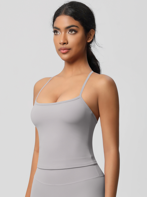 Flexvibe Double-Sided Brushed Longline Sports Bra - Moisture-Wicking Winter Yoga