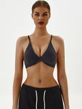 Flexvibe Knotted Thin Strap Racerback Bra Removable Pads Breathable