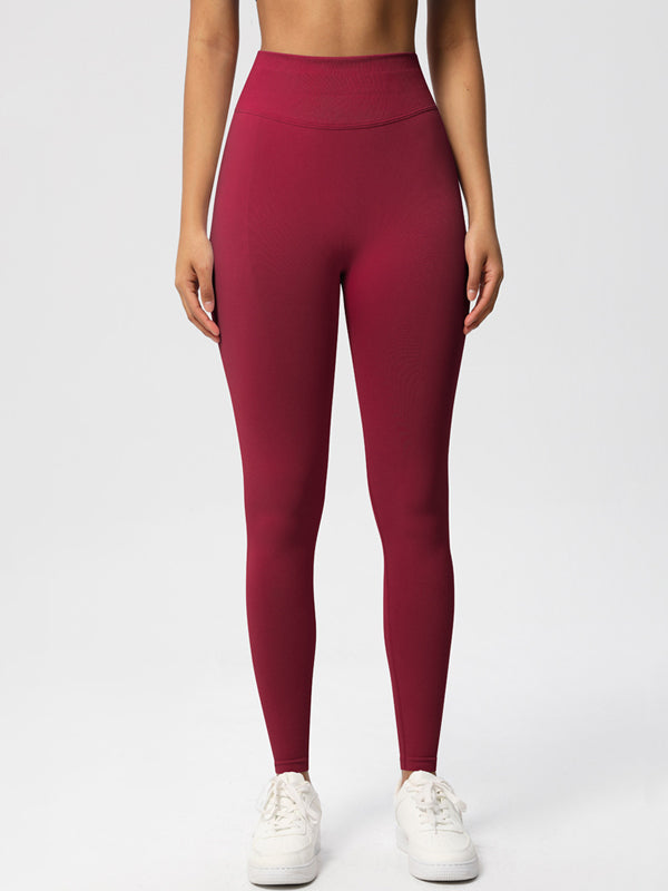 Flexvibe High Waisted Seamless Yoga Leggings - Solid Color Butt Lifting Tummy Control 4-Way Stretch