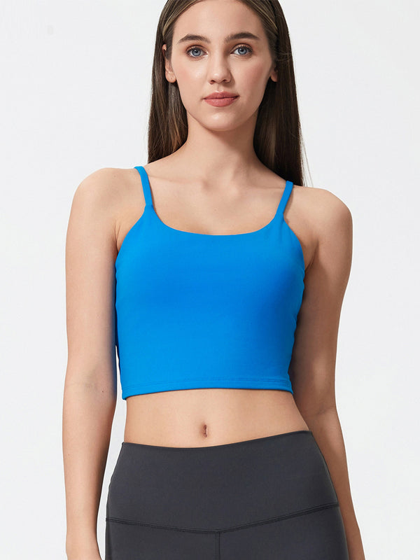 Flexvibe Backless Shockproof Sports Bra - Thin Straps Padded Cups High Elastic