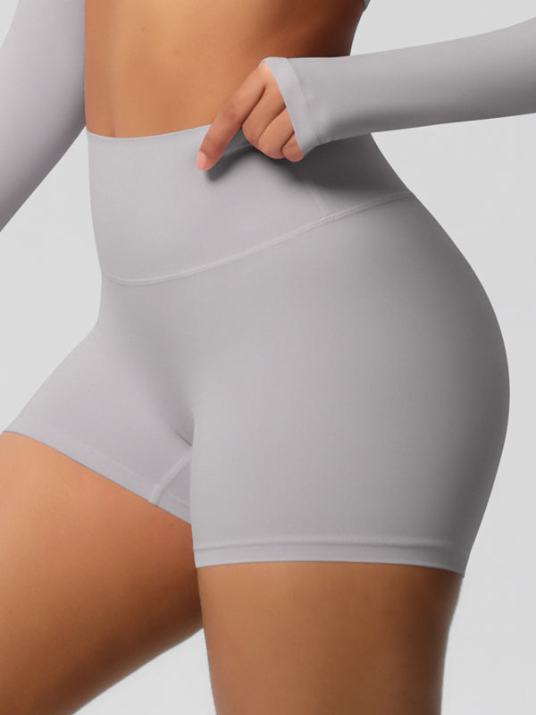 Flexvibe Fleece-Lined High-Waisted Yoga Shorts - Warm Tummy Control Gym Winter Wear