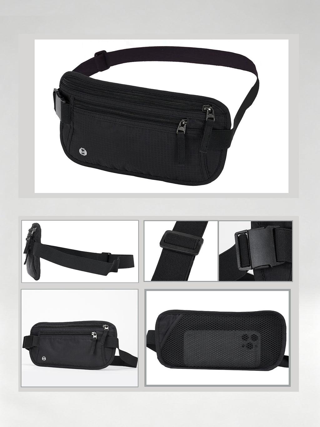 Flexvibe Anti-Scan Travel Passport Pouch, Hidden Waterproof Waist Bag for Phone & Documents