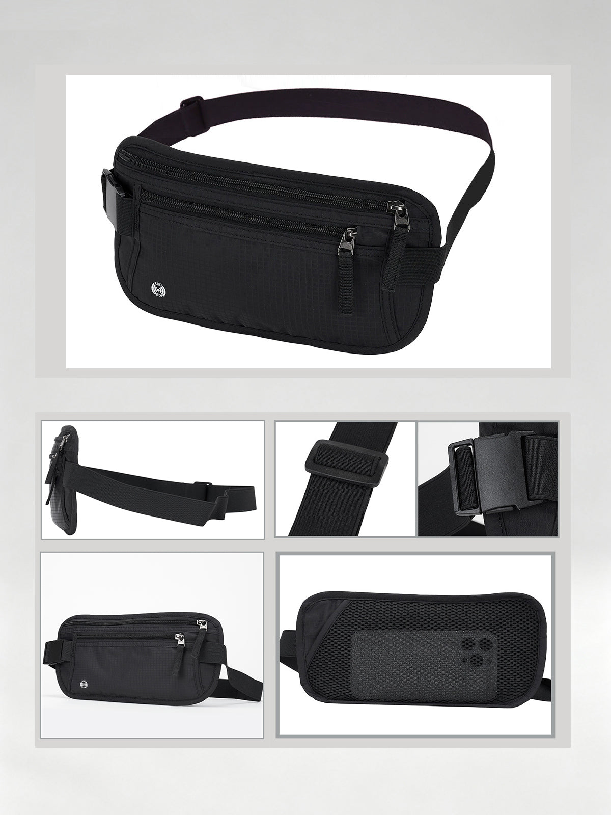 Flexvibe Anti-Scan Travel Passport Pouch, Hidden Waterproof Waist Bag for Phone & Documents