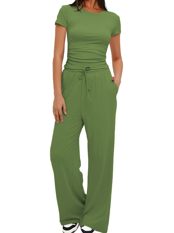 Flexvibe Solid Long-Sleeve 2-Piece Activewear Set | Crop Top + Leggings, Seamless, 6 Colors, XS–2XL