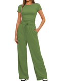 Flexvibe Solid Long-Sleeve 2-Piece Activewear Set | Crop Top + Leggings, Seamless, 6 Colors, XS–2XL