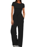 Flexvibe Solid Long-Sleeve 2-Piece Activewear Set | Crop Top + Leggings, Seamless, 6 Colors, XS–2XL