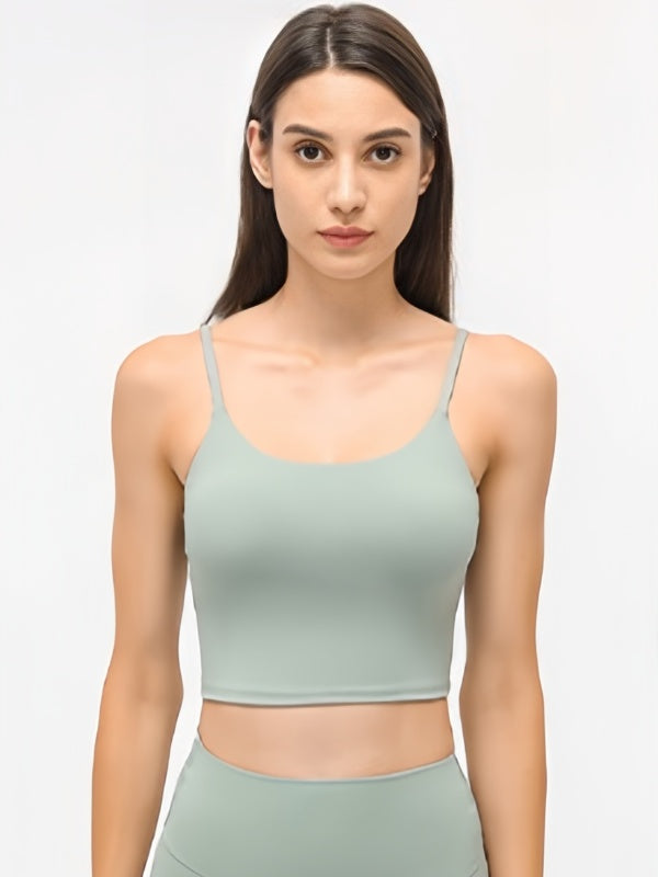 Flexvibe Backless Shockproof Sports Bra - Thin Straps Padded Cups High Elastic