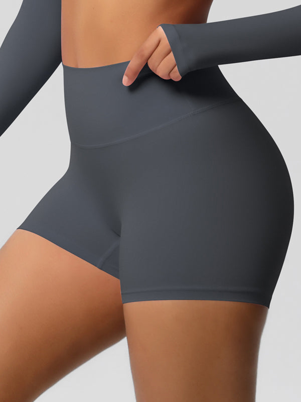 Flexvibe Fleece-Lined High-Waisted Yoga Shorts - Warm Tummy Control Gym Winter Wear